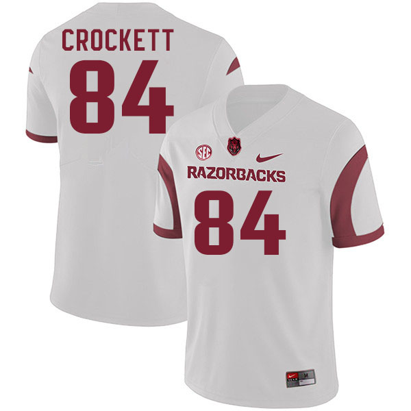 Men #84 Marlon Crockett Arkansas Razorback College Football Jerseys Stitched Sale-White - Click Image to Close